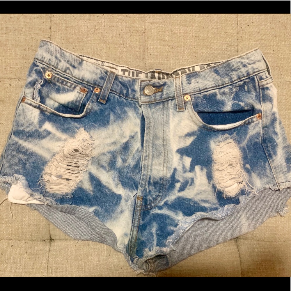 Distressed patriotic jean shorts